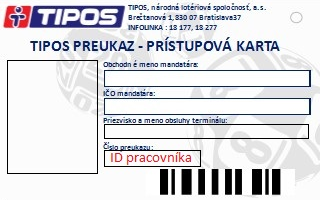 TIPOS preukaz vzor